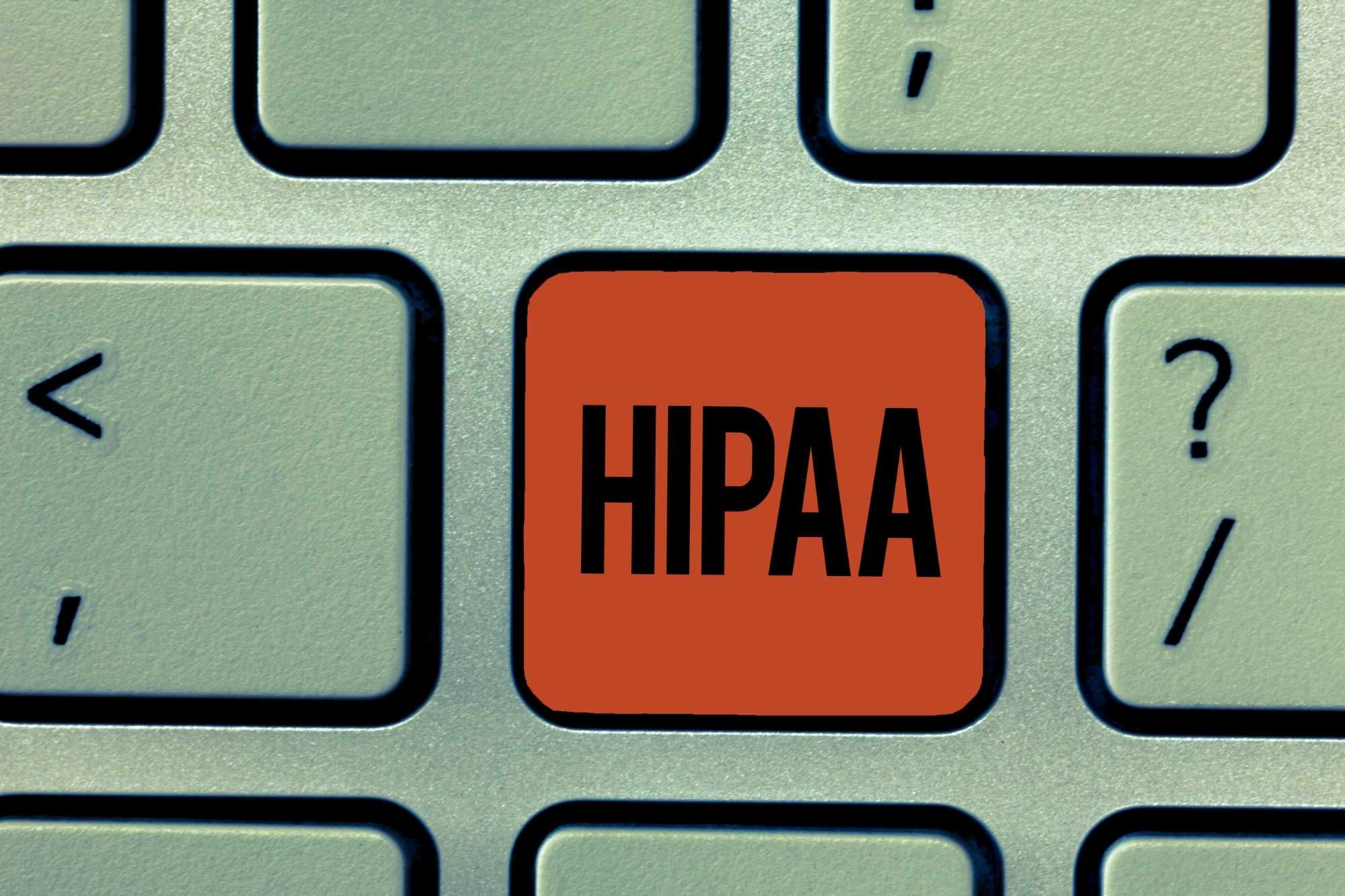 hipaa word written in a keyboard key