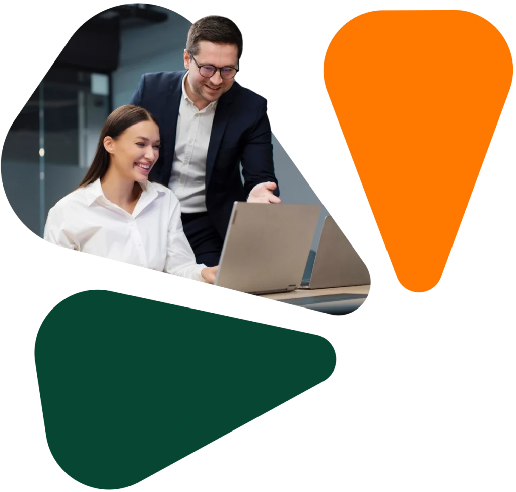 Two colleagues engaging in business meeting